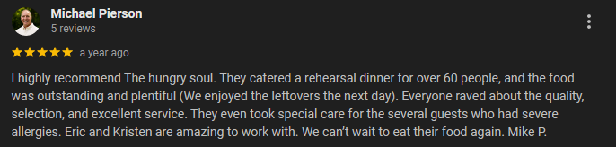 Google review from Michael Pierson